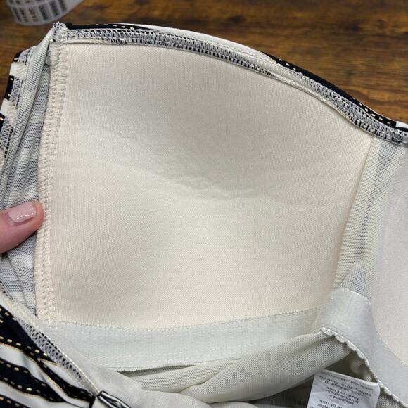 Nip Tuck Swim Size 12 Tankini Top Multi Fit Cup Striped Ruched Adjustable Straps - Picture 14 of 15